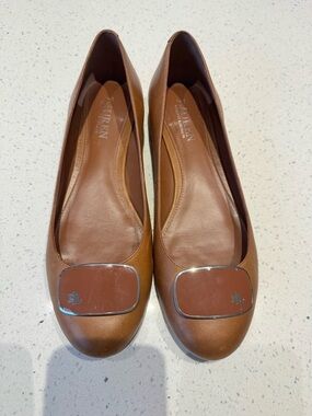 Ralph Lauren Brown Leather Ballet Flats Size 9